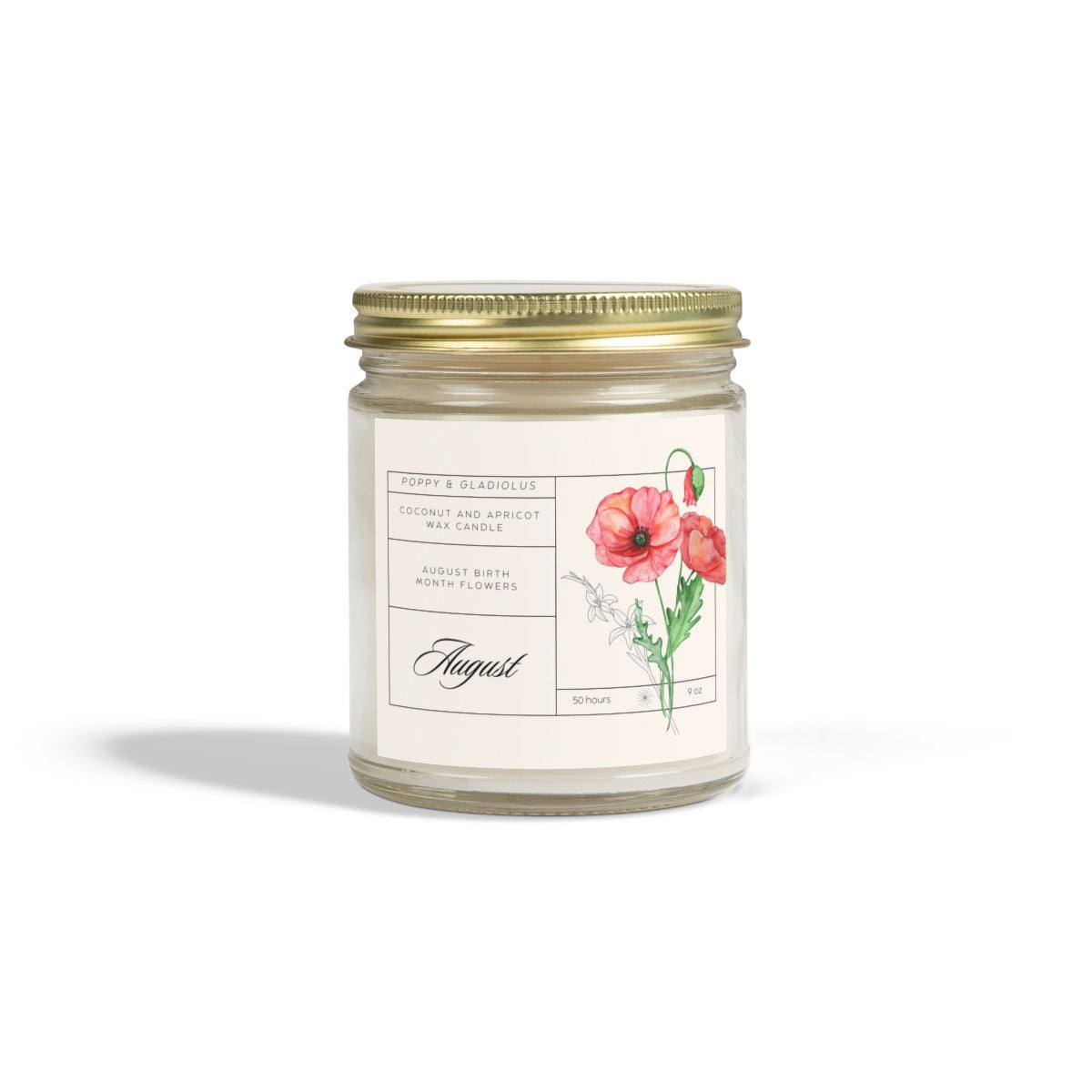 August Birth Month Flowers Candle