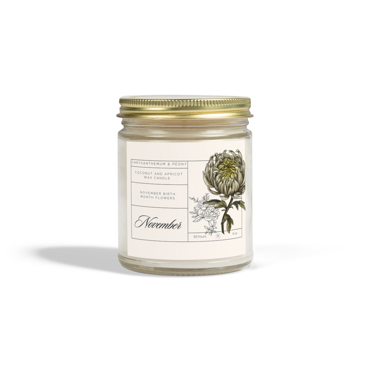 November Birth Month Flowers Candle