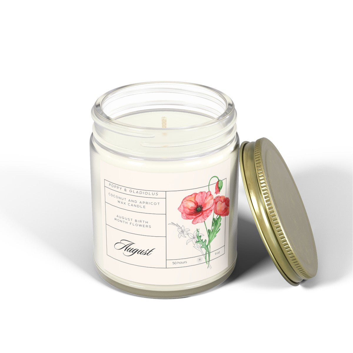 August Birth Month Flowers Candle