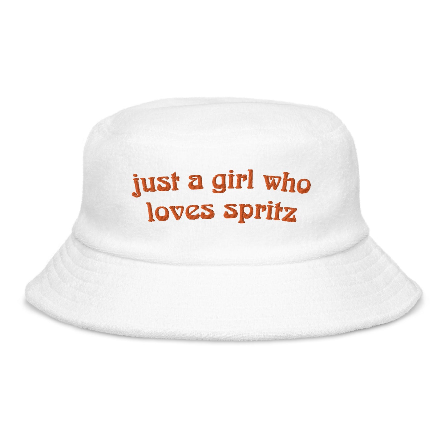 Just a Girl Who Loves Spritz Terry Cloth Bucket Hat