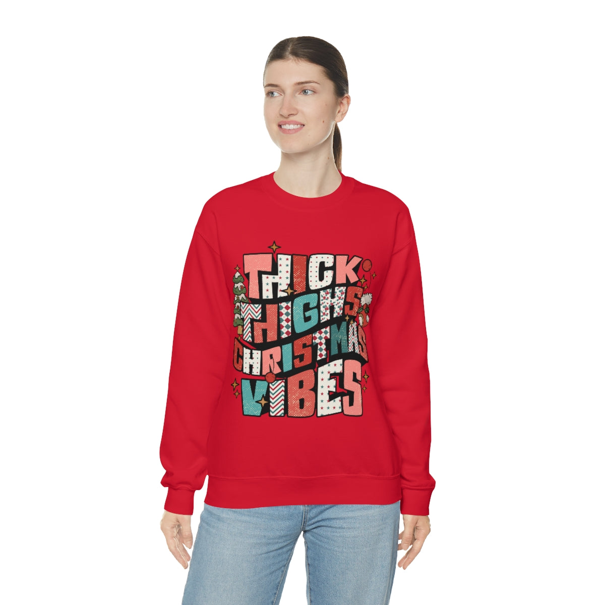 Thick Thighs and Christmas Vibes Sweatshirt