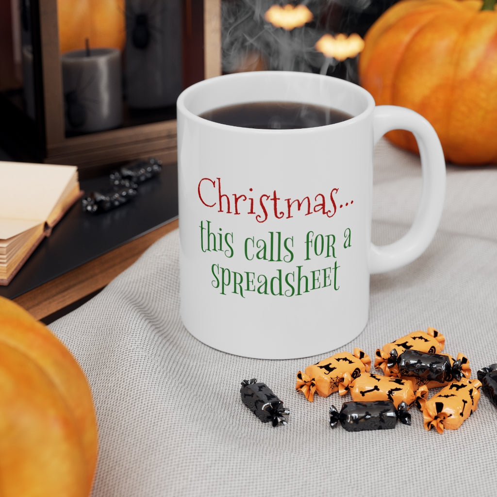 Christmas Spreadsheet Mug