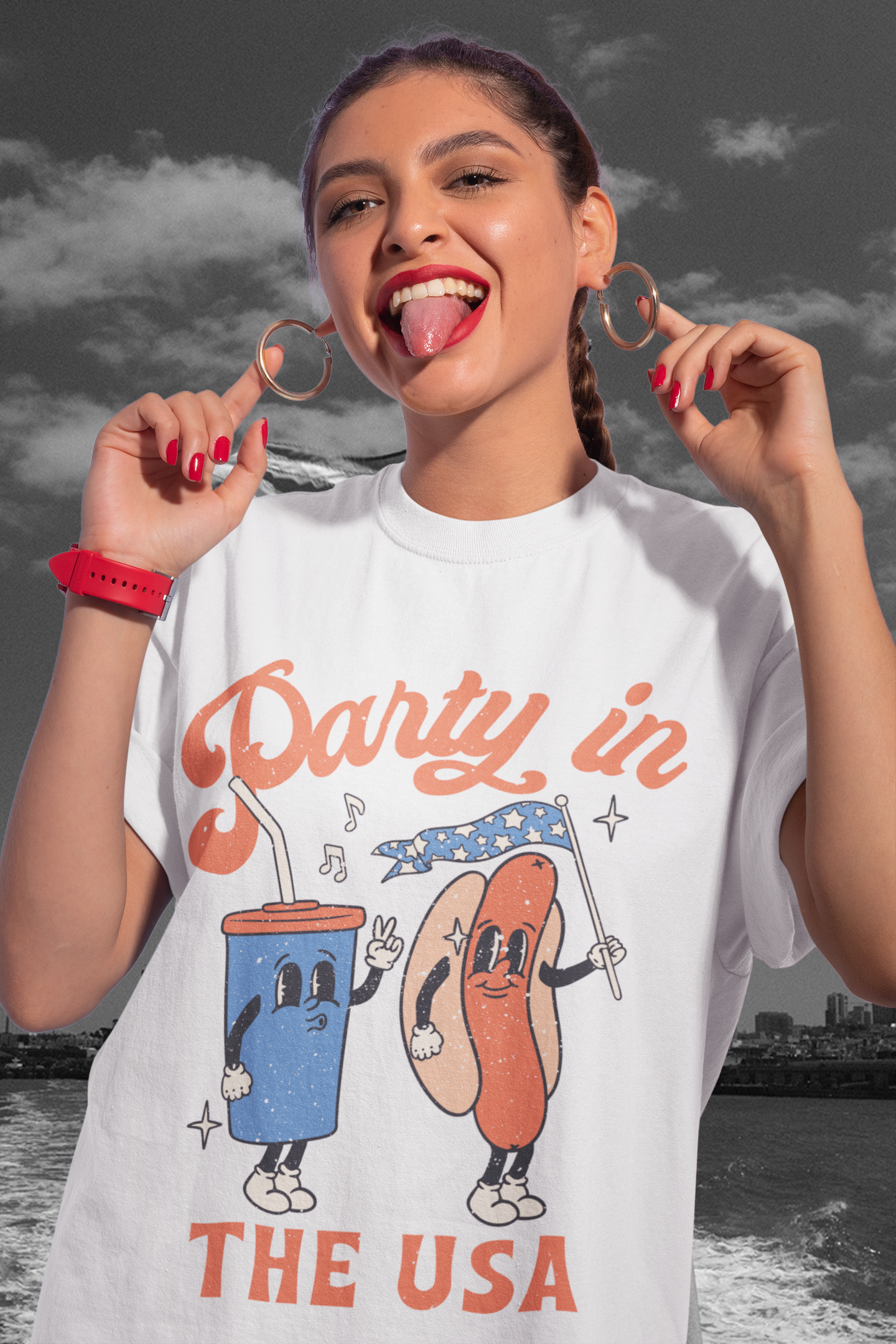 Party in the USA Hotdog Tee